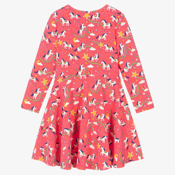 FRUGI Sofia Skater Dress, Pink Piskie Magic