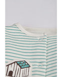 FRUGI Lovely Applique Patch Babygrow - Moss Breton/Hedgehog (LAST PIECE)