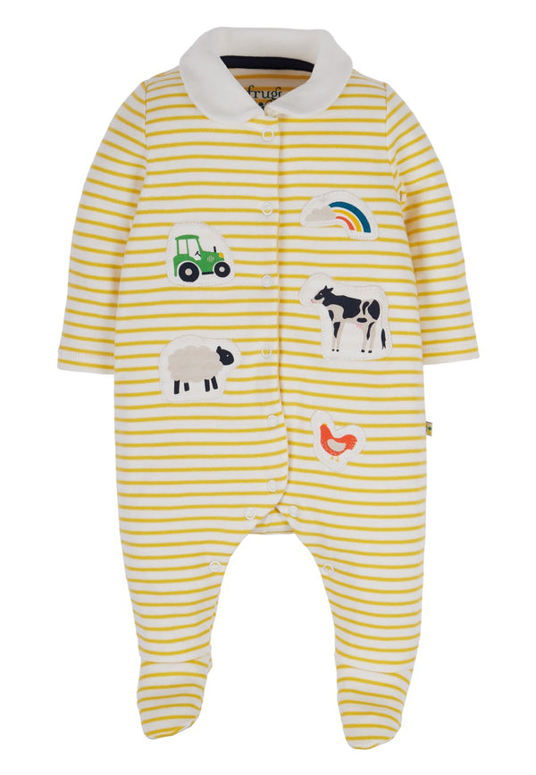 Little Collared Babygrow, Bumblebee Breton/Soft White