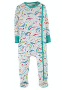 Zip Up Babygrow, Soft White Cosmic Wave