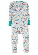 Zip Up Babygrow, Soft White Cosmic Wave