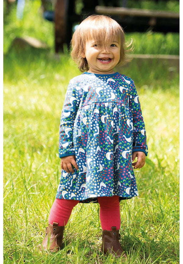 Dani Dress, Blue Springtime Geese