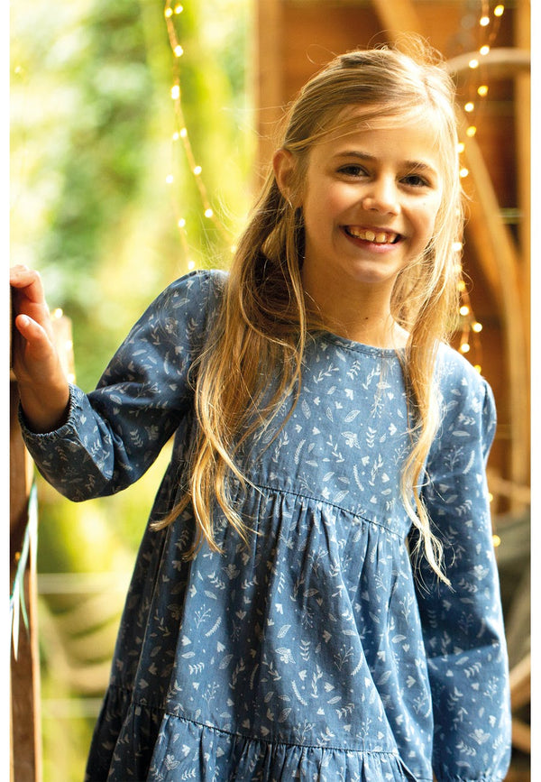 Fleur Tiered Dress,  Chambray Floral