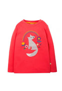 Adventure Applique Top, Watermelon/Wolf