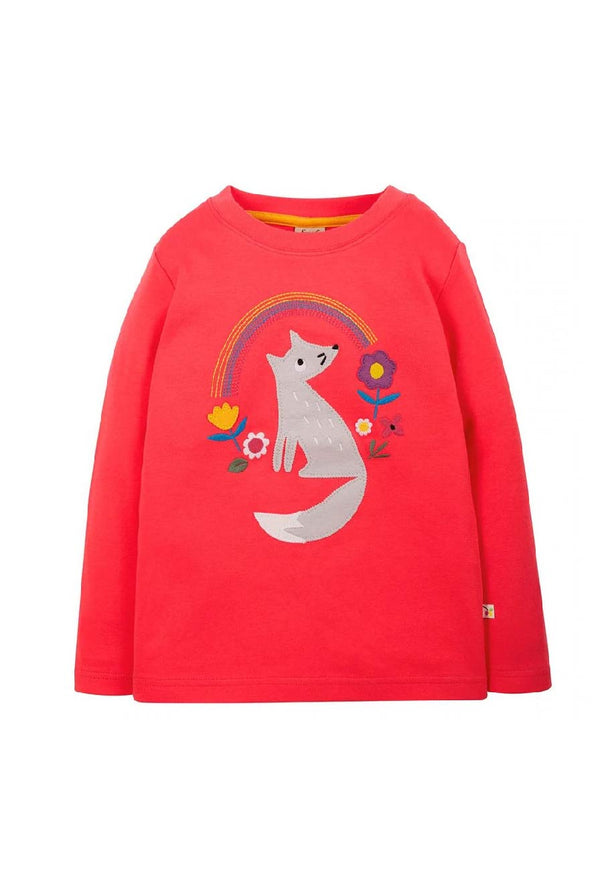 Adventure Applique Top, Watermelon/Wolf