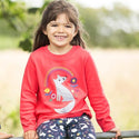 Adventure Applique Top, Watermelon/Wolf