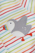 Lovely Applique Babygrow, Multistripe/Puffin