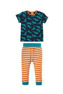Orwin Outfit, Indigo Dinos/Marigold Stripe