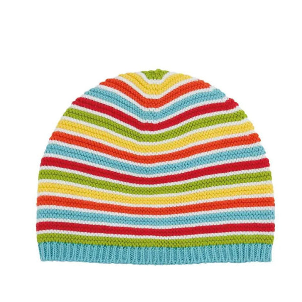 Harlen Knitted Hat, Soft White Multi Stripe