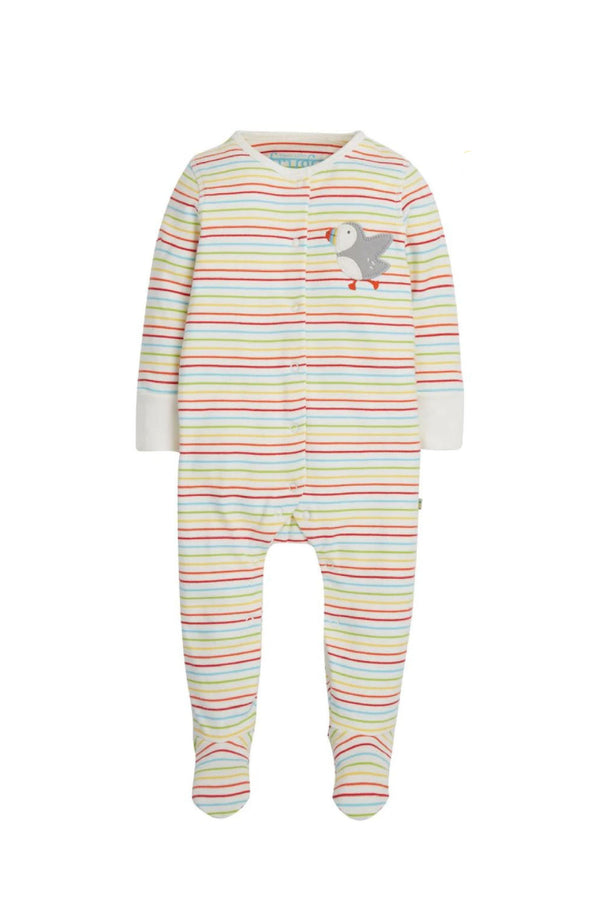 Lovely Applique Babygrow, Multistripe/Puffin