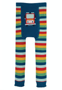 Little Knitted Leggings, Rainbow/Fire Engine
