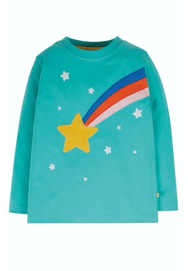 Adventure Applique Top, Pacific Aqua/Star