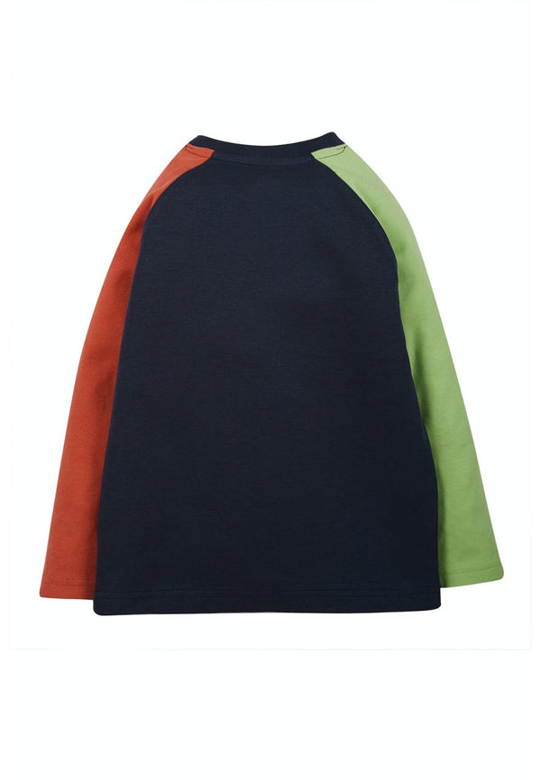 Alfie Raglan Top, Indigo/Northern Lights