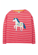 Tori Boxy Top, Watermelon Stripe/Unicorn