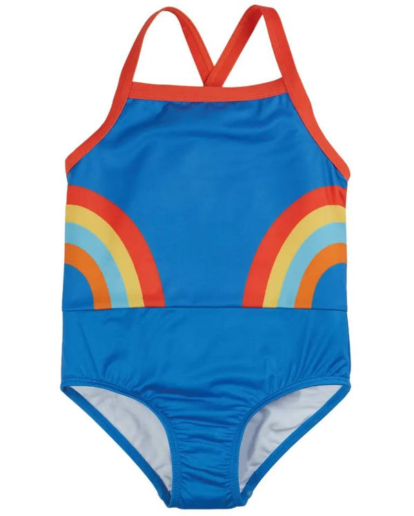 Thea Rainbow Swimsuit, Cobalt/Rainbow
