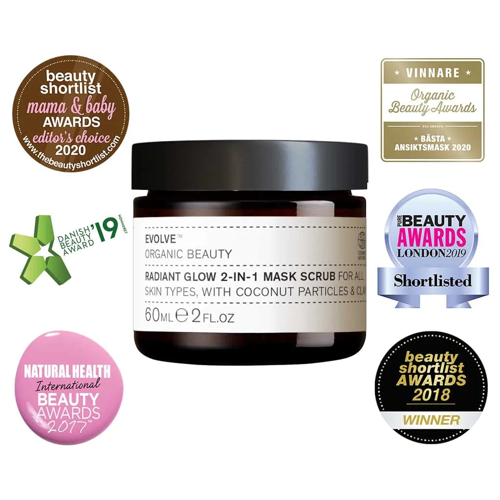 パック・フェイスマスク Evolve Radiant Glow 2-in-1 Mask Scrub Amazon.com : Evolve Organic Beauty - Natural Radiant Glow 2