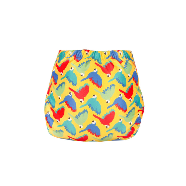 TOTSBOTS Swim Nappy - Bright Yellow Parrots