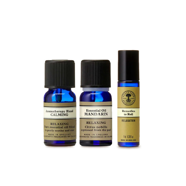 Relaxing Set - Aromatherapy Blend Calming Essential Oil, Mandarin Essential Oil & Remedies to Roll Relaxation