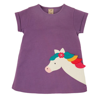 Frugi Sophie appliqué top- purple/horse