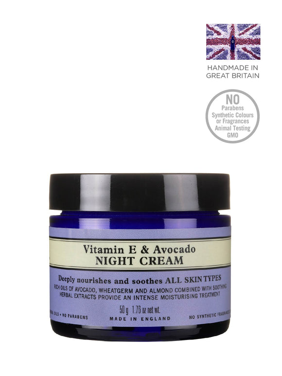 Vitamin E & Avocado Night Cream 50g (BBE: 10/25) - Simple Wellness 