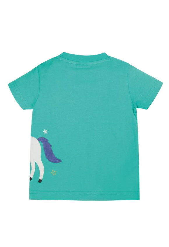 Avery Applique Top, Paciﬁc Aqua/Unicorn