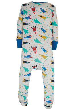 Zip Up Babygrow, Racing Rockets - 0