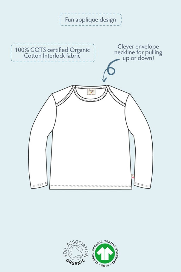 Bobby Applique Top, Marigold Stripe/Dino