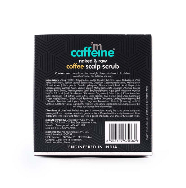 mCaffeine | Coffee Scalp Scrub - 250 g | 99% Dandruff Reduction - Natural & Vegan