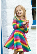 Sofia Skater Dress, Foxglove Rainbow Stripe