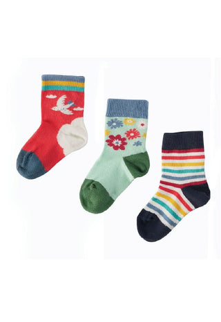 Little Socks 3 Pack, Abisko Sky/Dala Horse