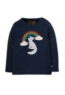 Button Applique Top, Indigo/Wolf-1