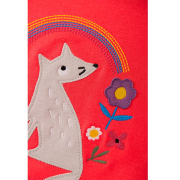 Adventure Applique Top, Watermelon/Wolf - 0