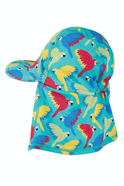 Little Swim Legionnaires Hat, Aqua Parrots - 0