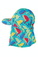 Little Swim Legionnaires Hat, Aqua Parrots