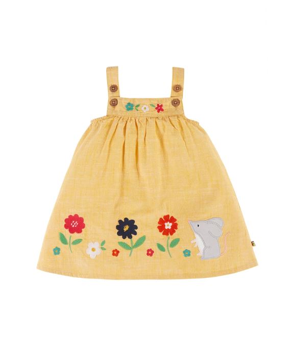Hollie Dress, Bumblebee Chambray/Flowers
