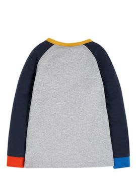 James Applique T-Shirt, Grey Marl/Sharks - 0