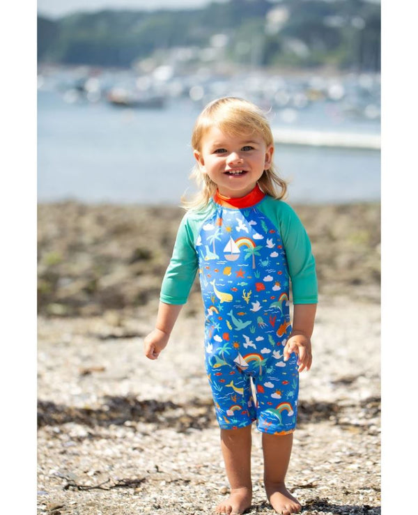 Little Sun Safe Suit, Aqua/Fishing for Rainbows