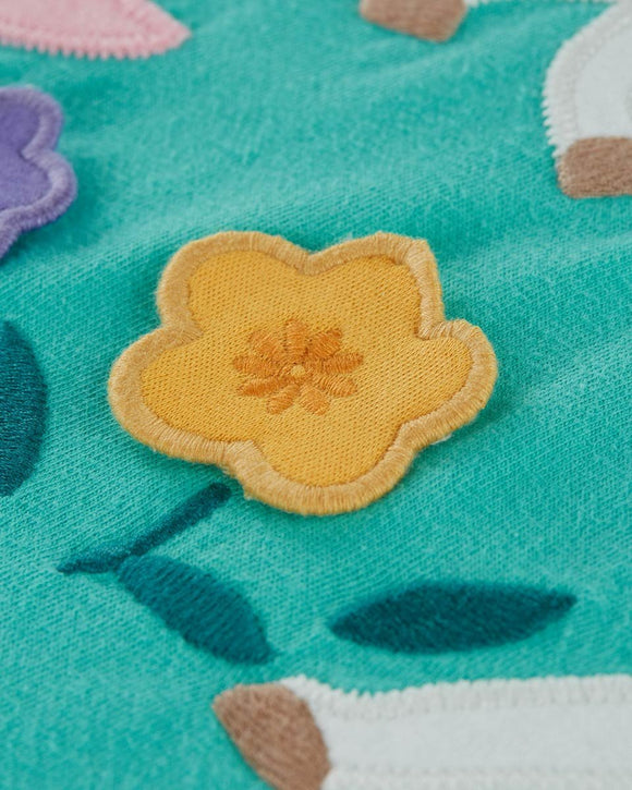 Lizzie Applique Top, Paciﬁc Aqua/Horse