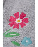 Millie Embroidered Cardigan, Grey/Flowers