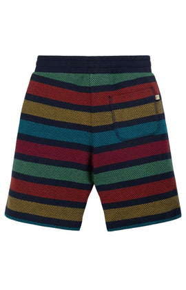 Morvah Shorts, Indigo Rainbow Stripe - 0