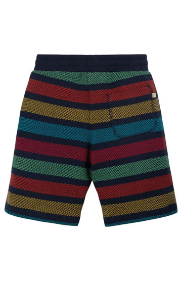 Morvah Shorts, Indigo Rainbow Stripe - 0