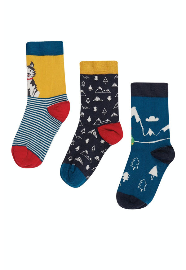 Rock My Socks 3 Pack, Indigo/Husky