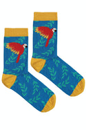 Big Foot Socks, Cobalt Parakeets
