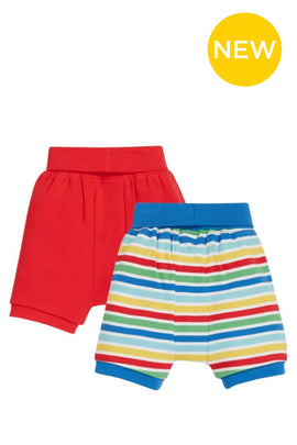 Shallot Shorts 2 Pack, Cobalt Rainbow Stripe/Red, 3-4 YRS (LAST PIECE)