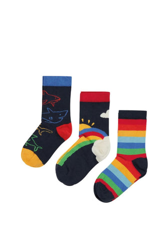 Rock My Socks 3 Pack, Rainbow Sharks