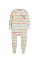 Lovely Applique Babygrow, Multistripe/Puffin-1