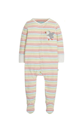 Lovely Applique Babygrow, Multistripe/Puffin