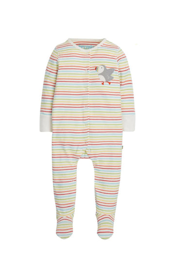Lovely Applique Babygrow, Multistripe/Puffin