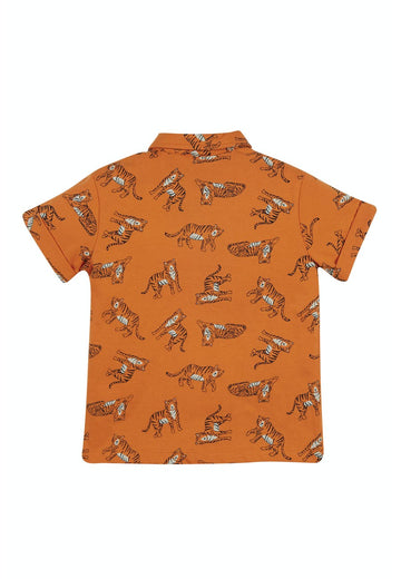 Rupert Jersey Shirt, Marigold Tiger (LAST PIECE) - Simple Wellness 