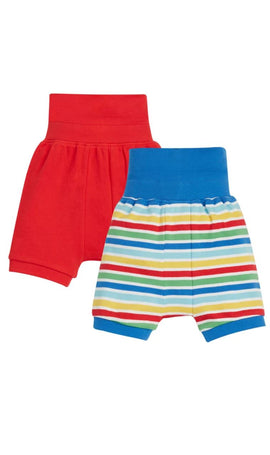 Shallot Shorts 2 Pack, Cobalt Rainbow Stripe/Red, 3-4 YRS (LAST PIECE) - 0